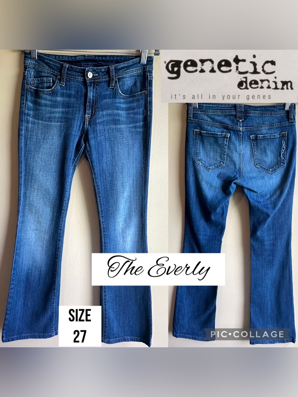 Genetic Denim Women’s Jeans The Everly Bootcut 30” Inseam Mid Rise Bliss Wash